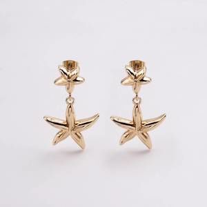NEW ALV JEWELS women's double star earrings in gold plated
